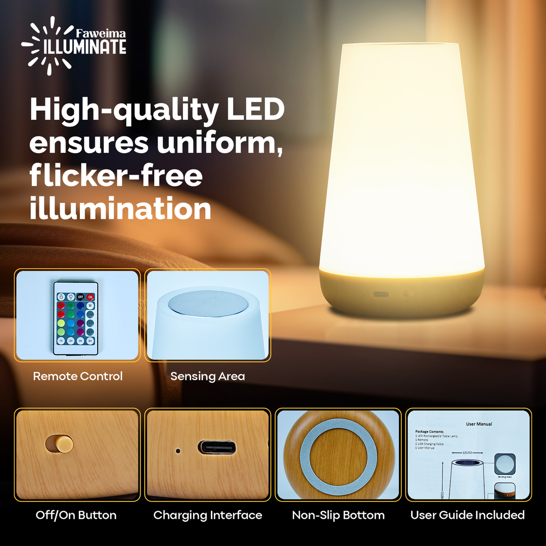 Faweima Illuminate Smart Touch LED Night Light | Touch Lamp for Bedroom Night Stand