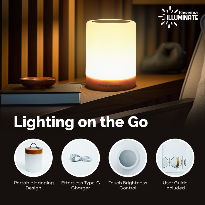 Faweima Illuminate Recharge Glow Night Light | Touch Lamp | Baby Night Lights for Nursery